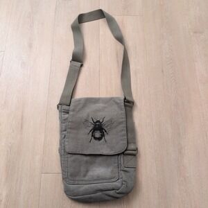 Rothco Canvas Messenger Bag Olive Green Bumblebee Bee Graphic Crossbody Bag
